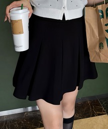タックプリーツフレアミニスカート