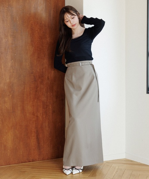 セール】belt set long skirt（ベルトセットロングスカート