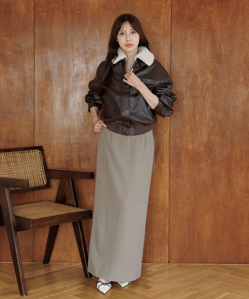 SENEE（セニー）の「belt set long skirt（ベルトセットロングスカート）（スカート・レディース・ベージュ/ブラック・MEDIUM/SMALL）」の6枚目の写真