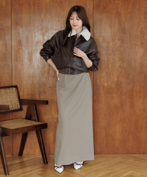 SENEE（セニー）の「belt set long skirt（ベルトセットロングスカート）（スカート・レディース・ベージュ/ブラック・MEDIUM/SMALL）」の7枚目の写真