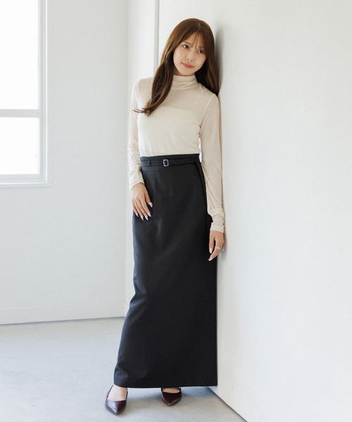 SENEE（セニー）の「belt set long skirt（ベルトセットロングスカート）（スカート・レディース・ベージュ/ブラック・MEDIUM/SMALL）」の11枚目の写真