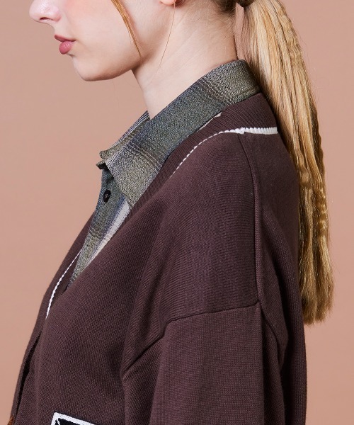 DOUBLE STANDARD CLOTHING（ダブルスタンダードクロージング）の「Dロゴカーディガン（カーディガン/ボレロ・レディース・ブラウン・FREE）」の9枚目の写真