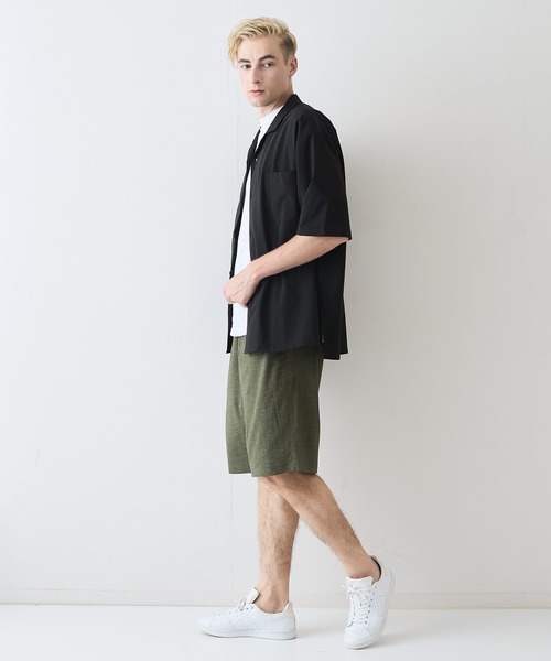 JEANS MATE（ジーンズメイト）の「【NATURAL STORY/ナチュラルストーリー】快適素材 リネンタッチ ショートパンツ ドライタッチ 速乾 シャリパン ストレッチ（その他パンツ・メンズ・カーキ/ネイビー/オフホワイト/チャコールグレー・MEDIUM/X-LARGE/LARGE）」の18枚目の写真