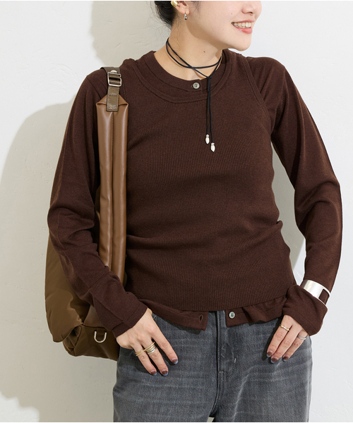 JOURNAL STANDARD(ジャーナルスタンダード)の「【2枚セット】ウォッシャブル WPE MANYWAY ツイン(アンサンブル・レディース・ブラック/チャコールグレー/ブラウン/グリーン・FREE)」の4枚目の写真