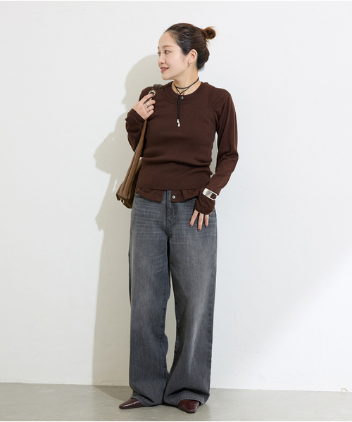 JOURNAL STANDARD(ジャーナルスタンダード)の「【2枚セット】ウォッシャブル WPE MANYWAY ツイン(アンサンブル・レディース・ブラック/チャコールグレー/ブラウン/グリーン・FREE)」の5枚目の写真