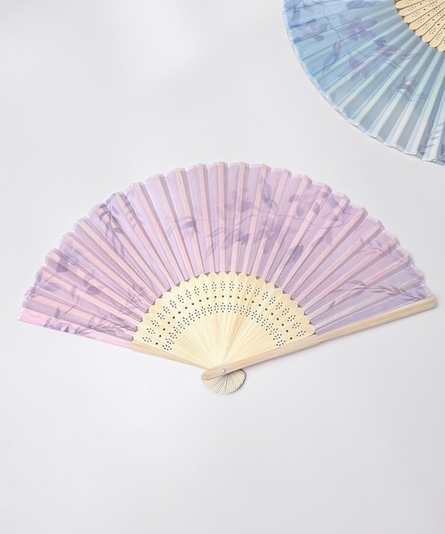セール】6C2 和柄 布扇子 21cm 兎 桔梗 花唐草 和花 和洋折衷