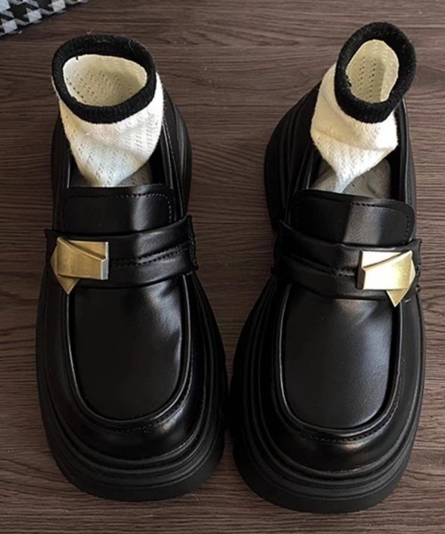 Ritzy（リッツィー）の「軽量厚底 メタルバックル ローファー（ローファー・レディース・ブラック系1/ブラック系2・22.5/23/23.5/24/24.5/25）」の18枚目の写真