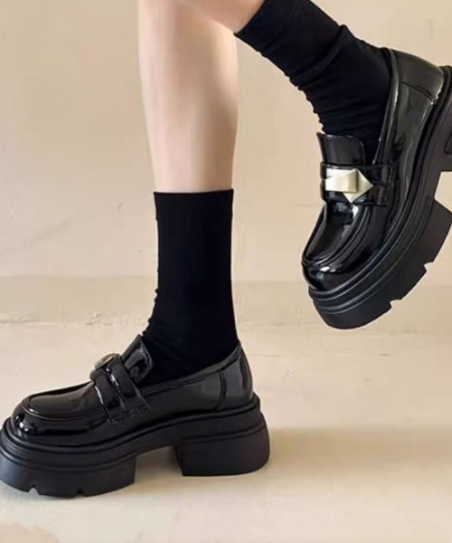 Ritzy（リッツィー）の「軽量厚底 メタルバックル ローファー（ローファー・レディース・ブラック系1/ブラック系2・22.5/23/23.5/24/24.5/25）」の12枚目の写真