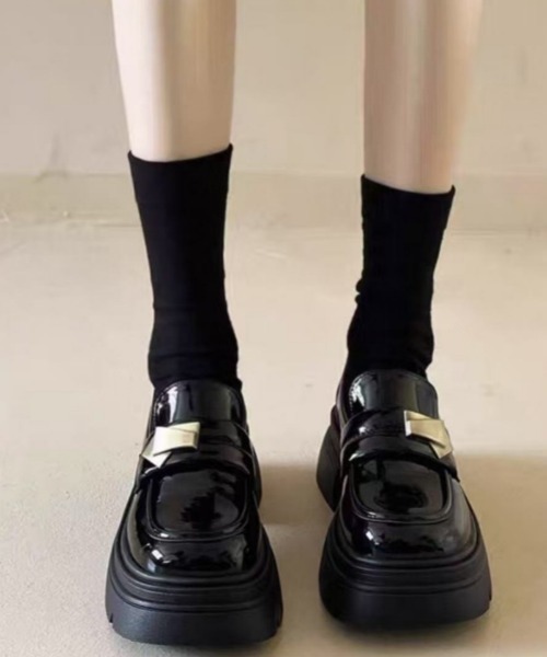 Ritzy（リッツィー）の「軽量厚底 メタルバックル ローファー（ローファー・レディース・ブラック系1/ブラック系2・22.5/23/23.5/24/24.5/25）」の10枚目の写真