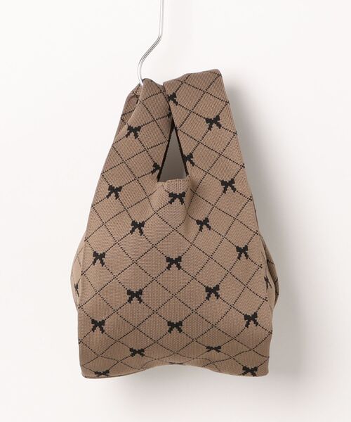 tone(トーン)の「【88eighty-eight】レトロリボン柄ミニニットハンドバッグ【import】(MA)(ハンドバッグ・レディース・ブラウン系その他/ベージュ・FREE)」の13枚目の写真