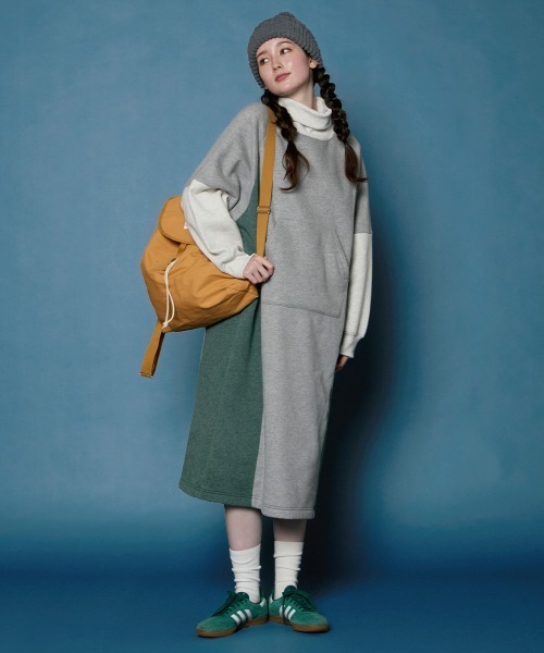 KRIFF MAYER Lady's Collection（クリフメイヤーレディースコレクション）の「裏起毛杢タートルネックワンピース（スウェット・レディース・グレー/ダークグリーン/ブラック/オートミール・MEDIUM/LARGE）」の5枚目の写真