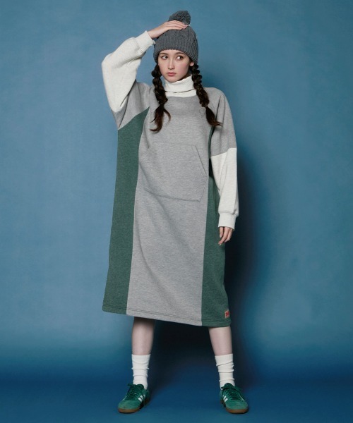KRIFF MAYER Lady's Collection（クリフメイヤーレディースコレクション）の「裏起毛杢タートルネックワンピース（スウェット・レディース・グレー/ダークグリーン/ブラック/オートミール・MEDIUM/LARGE）」の7枚目の写真