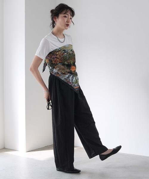 Yeoun(ヨウン)の「タフタウエストドローコードコクーンパンツ(その他パンツ・レディース・ブラック・M)」の8枚目の写真