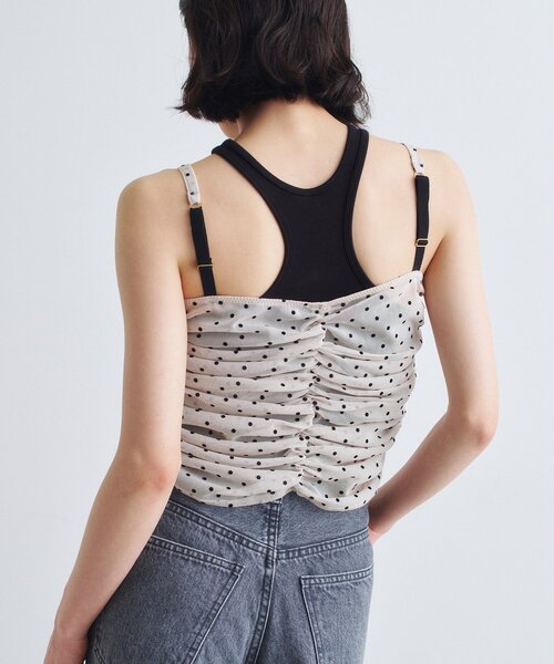 CODE A(コードエー)の「tulle dot bustier(ベスト・レディース・ネイビー系5/アイボリー系5・00)」の4枚目の写真