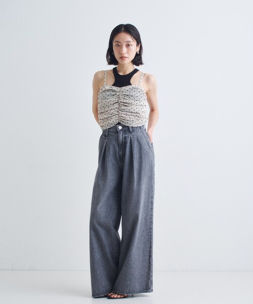 CODE A(コードエー)の「tulle dot bustier(ベスト・レディース・ネイビー系5/アイボリー系5・00)」の5枚目の写真