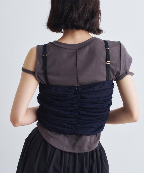 CODE A(コードエー)の「tulle dot bustier(ベスト・レディース・ネイビー系5/アイボリー系5・00)」の9枚目の写真