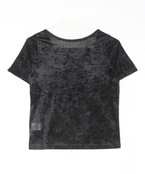 DIP IN CHOCOLATE(ディップインチョコレート)の「ベロアTシャツ【DIP IN CHOCOLATE】(Tシャツ/カットソー・レディース・ブラウン/ライトグレー/ブラック・F)」の4枚目の写真