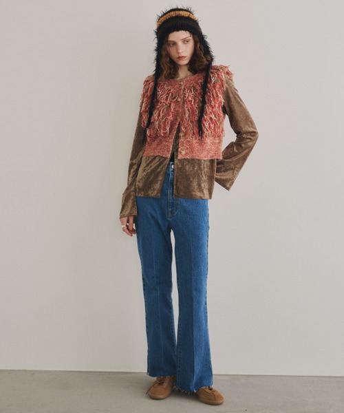 Unitage（ユニテージ）の「ミックスカラーフリンジベスト（ベスト・レディース・ブラック/ボルドー/オレンジ・FREE）」の7枚目の写真