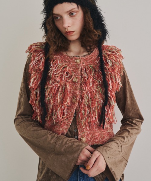 Unitage（ユニテージ）の「ミックスカラーフリンジベスト（ベスト・レディース・ブラック/ボルドー/オレンジ・FREE）」の11枚目の写真