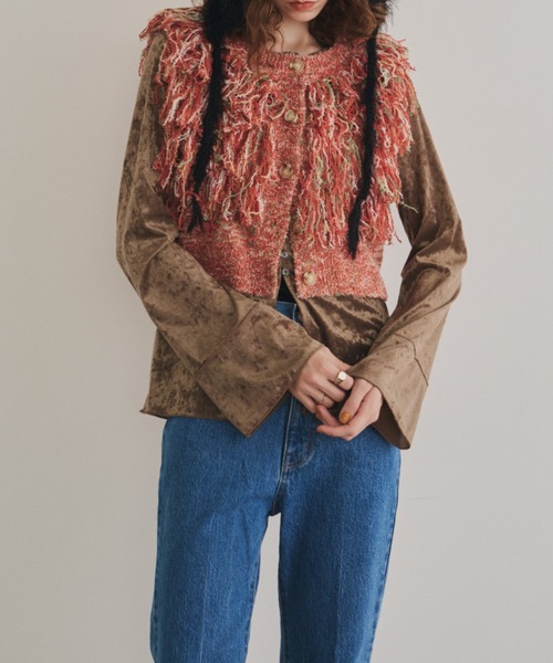 Unitage（ユニテージ）の「ミックスカラーフリンジベスト（ベスト・レディース・ブラック/ボルドー/オレンジ・FREE）」の8枚目の写真