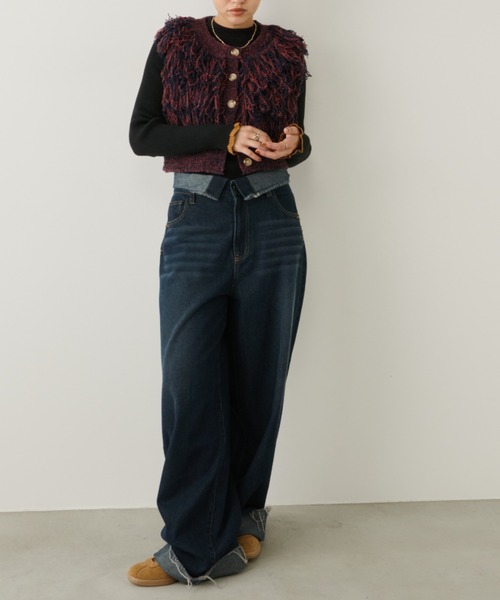 Unitage（ユニテージ）の「ミックスカラーフリンジベスト（ベスト・レディース・ブラック/ボルドー/オレンジ・FREE）」の15枚目の写真