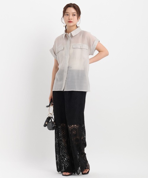 Andemiu(アンデミュウ)の「クロシェレースイージーパンツ578209(その他パンツ・レディース・オフホワイト/ブラック/レッド・FREE)」の5枚目の写真