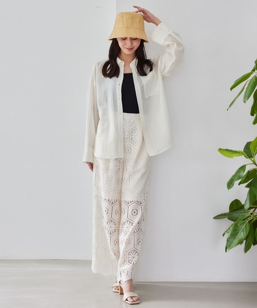 Andemiu(アンデミュウ)の「クロシェレースイージーパンツ578209(その他パンツ・レディース・オフホワイト/ブラック/レッド・FREE)」の18枚目の写真