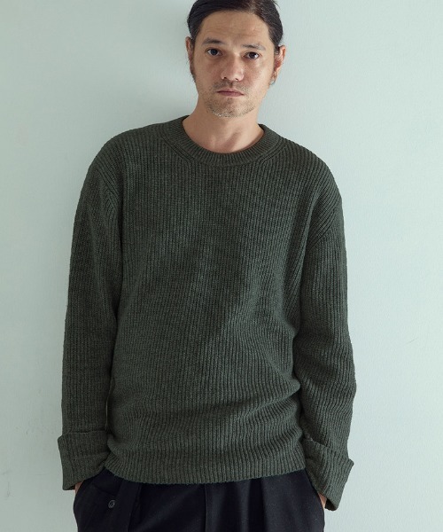 EGO TRIPPING（エゴトリッピング）の「mn3155-FORMKNIT ニット（ニット/セーター・メンズ・ブラック/杢グレー/ダークカーキ・46/48）」の15枚目の写真