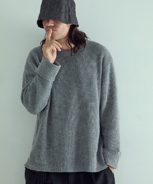 EGO TRIPPING（エゴトリッピング）の「mn3155-FORMKNIT ニット（ニット/セーター・メンズ・ブラック/杢グレー/ダークカーキ・46/48）」の13枚目の写真