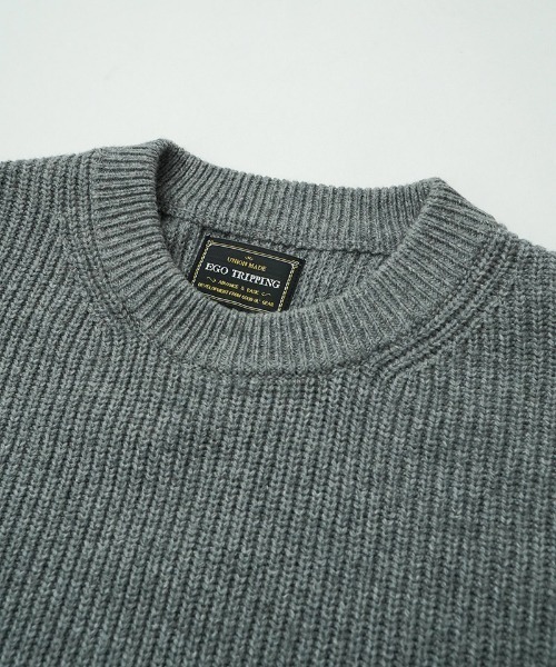 EGO TRIPPING（エゴトリッピング）の「mn3155-FORMKNIT ニット（ニット/セーター・メンズ・ブラック/杢グレー/ダークカーキ・46/48）」の10枚目の写真