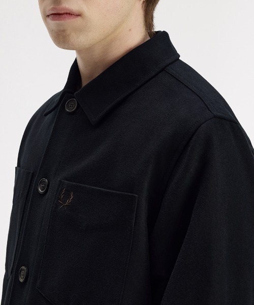 FRED PERRY(フレッドペリー)の「【先行予約受付中】Brushed Twill Overshirt/コットンツイルオーバーシャツ(シャツ/ブラウス・メンズ・ネイビー/グレー/ブラック・L/M/S)」の12枚目の写真