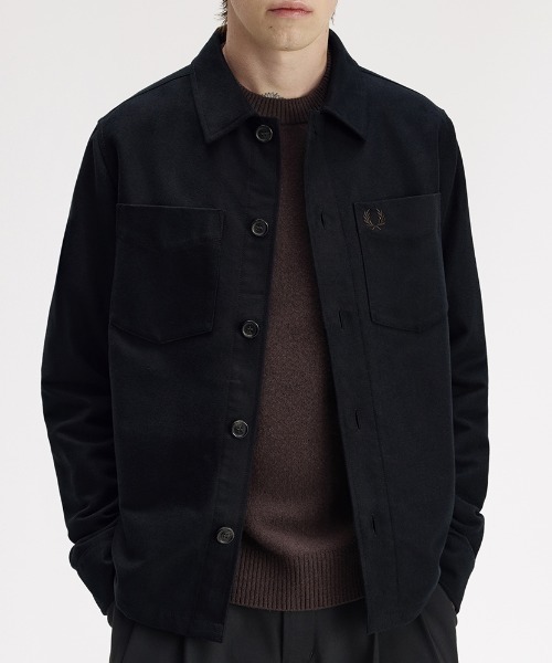 FRED PERRY(フレッドペリー)の「【先行予約受付中】Brushed Twill Overshirt/コットンツイルオーバーシャツ(シャツ/ブラウス・メンズ・ネイビー/グレー/ブラック・L/M/S)」の10枚目の写真