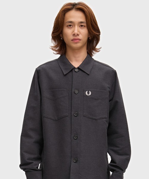 FRED PERRY(フレッドペリー)の「【先行予約受付中】Brushed Twill Overshirt/コットンツイルオーバーシャツ(シャツ/ブラウス・メンズ・ネイビー/グレー/ブラック・L/M/S)」の21枚目の写真