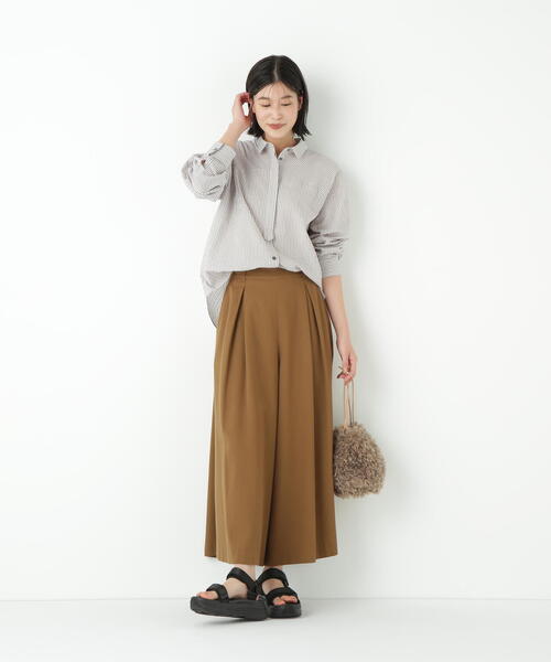 human woman（ヒューマンウーマン）の「◆パナマサッカーストライプシャツブラウス（シャツ/ブラウス・レディース・ダークインディゴブルー/クリアブラウン/ブルー系その他3・MEDIUM）」の20枚目の写真