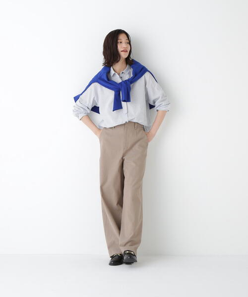 human woman（ヒューマンウーマン）の「◆パナマサッカーストライプシャツブラウス（シャツ/ブラウス・レディース・ダークインディゴブルー/クリアブラウン/ブルー系その他3・MEDIUM）」の16枚目の写真