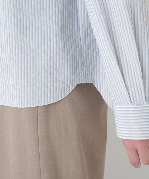 human woman（ヒューマンウーマン）の「◆パナマサッカーストライプシャツブラウス（シャツ/ブラウス・レディース・ダークインディゴブルー/クリアブラウン/ブルー系その他3・MEDIUM）」の10枚目の写真