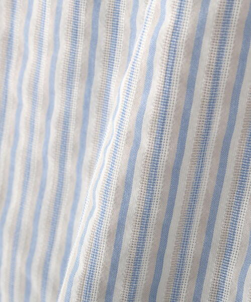 human woman（ヒューマンウーマン）の「◆パナマサッカーストライプシャツブラウス（シャツ/ブラウス・レディース・ダークインディゴブルー/クリアブラウン/ブルー系その他3・MEDIUM）」の12枚目の写真