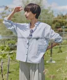 ◆パナマサッカーストライプシャツブラウス