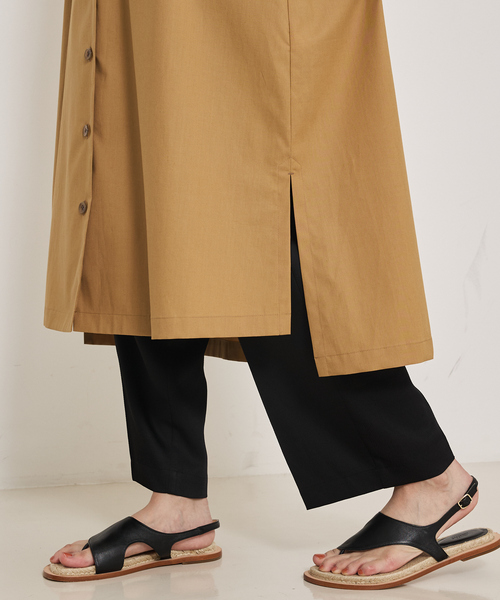 qualite（カリテ）の「ダンプシャツワンピース/秋服/冬服/羽織り（ワンピース・レディース・ベージュ/ダークネイビー・38/36）」の16枚目の写真