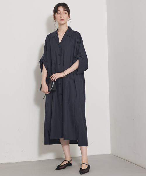 qualite（カリテ）の「ダンプシャツワンピース/秋服/冬服/羽織り（ワンピース・レディース・ベージュ/ダークネイビー・38/36）」の21枚目の写真