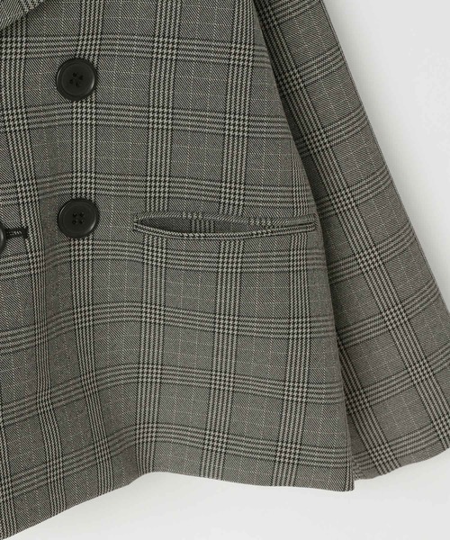 LOWRYS FARM（ローリーズファーム）の「ラナテックセーラージャケット　455530（テーラードジャケット・キッズ・ブラウン/グレー/チェック・110cm/120cm/130cm/140cm/150cm）」の7枚目の写真