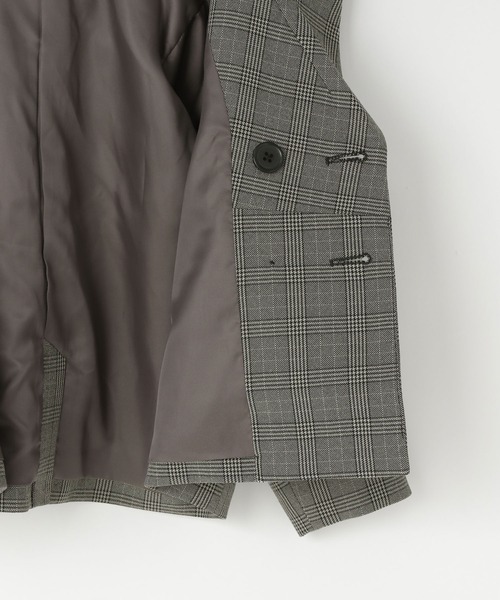 LOWRYS FARM（ローリーズファーム）の「ラナテックセーラージャケット　455530（テーラードジャケット・キッズ・ブラウン/グレー/チェック・110cm/120cm/130cm/140cm/150cm）」の8枚目の写真