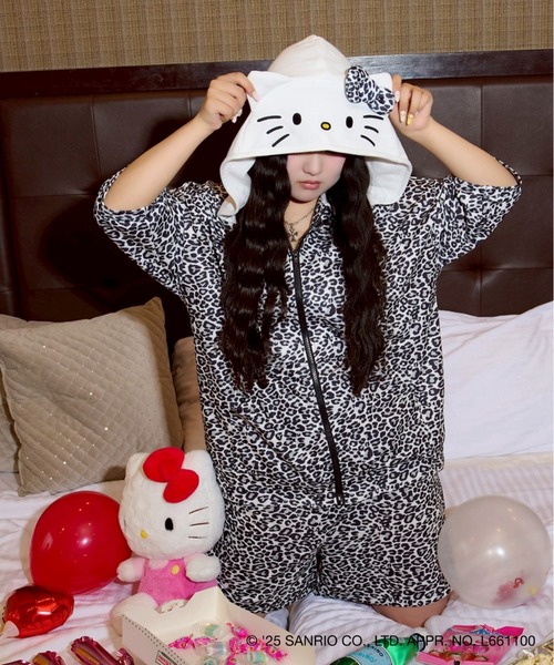 shrita(シュリータ)の「【HELLO KITTY】レオパードジップパーカーセットアップ(セットアップ・キッズ・ピンク/グレー・L/M/S)」の7枚目の写真