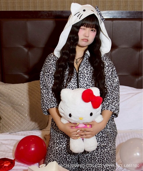 セール】【HELLO KITTY】レオパードジップパーカーセットアップ