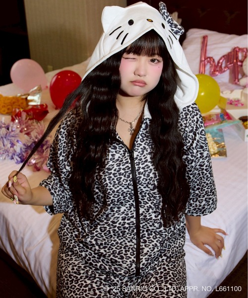 セール】【HELLO KITTY】レオパードジップパーカーセットアップ