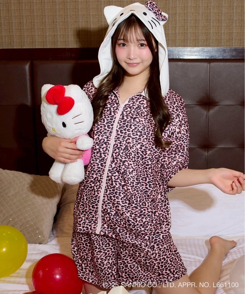 shrita(シュリータ)の「【HELLO KITTY】レオパードジップパーカーセットアップ(セットアップ・キッズ・ピンク/グレー・L/M/S)」の14枚目の写真