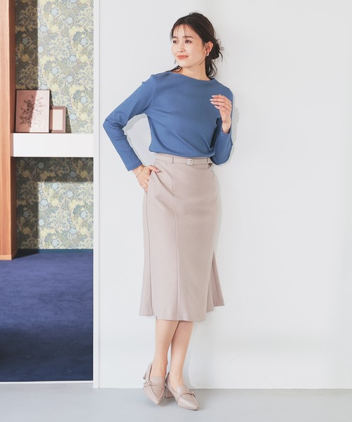 GLACIER lusso（グラシアルッソ）の「ボートネックトップス（Tシャツ/カットソー・レディース・ダークブルー/ブラック/アイボリー/ボルドー/キャメル・S/M/LL/L）」の14枚目の写真