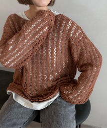 PILIT | チュールヤーン透かし編みニット(ニット/セーター)