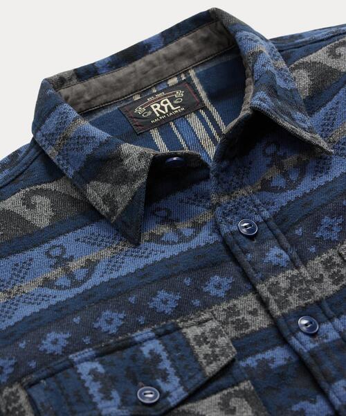 セール】ダブルフェイスド ジャカード ワークシャツ（シャツ/ブラウス