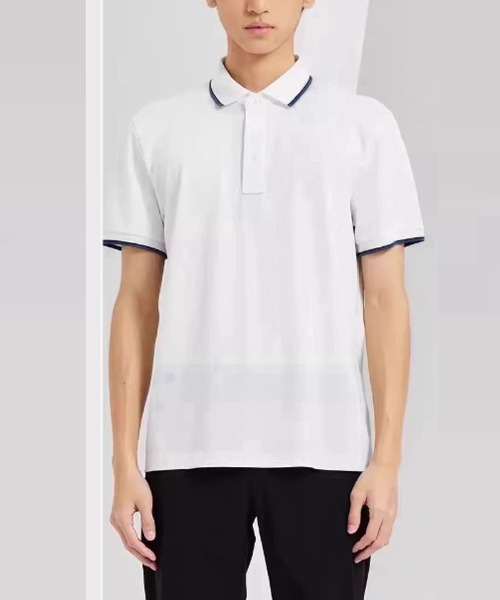 shoppinggo(ショッピングゴー)の「配色ライン襟付き 半袖Tシャツ ポロシャツ メンズ 半袖 トップス 春夏 トップス カットソー(Tシャツ/カットソー・レディース・ホワイト・XXL)」の5枚目の写真